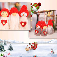 HKM-172819 Christmas Hanging Decoration Set - Old Man, Snowman, and Girl Doll Pendants in Cloth