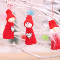 HKM-172819 Christmas Hanging Decoration Set - Old Man, Snowman, and Girl Doll Pendants in Cloth