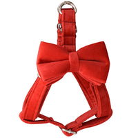 HKM-172883 Red Flannel Dog Harness with Gold Buckle - Adjustable Chest Strap for Small to Extra Large Dogs