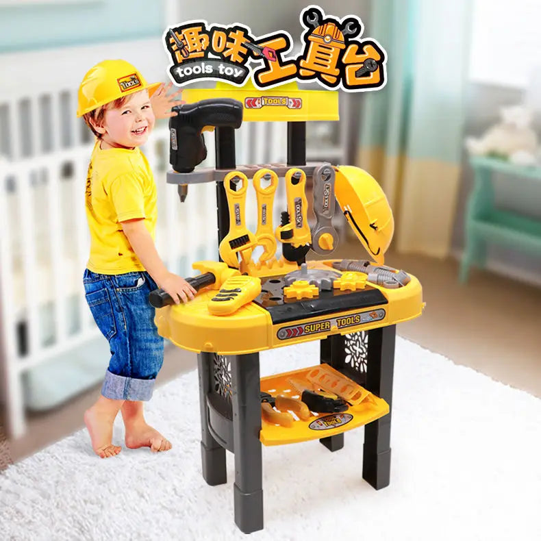 KTX-172947 Children's Plastic Workshop Tool Set for Pretend Play - Multifunctional Mechanic Bench Toy