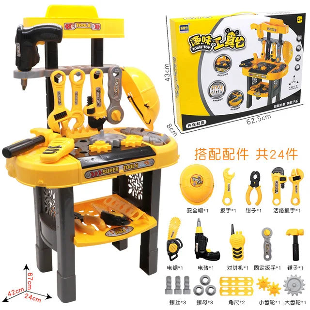 KTX-172947 Children's Plastic Workshop Tool Set for Pretend Play - Multifunctional Mechanic Bench Toy