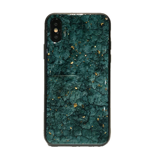 HKM-172947 Gold Foil Marble Burst Back Cover for Mobile Phones - Durable PC+TPU Material