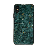 HKM-172947 Gold Foil Marble Burst Back Cover for Mobile Phones - Durable PC+TPU Material