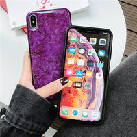HKM-172947 Gold Foil Marble Burst Back Cover for Mobile Phones - Durable PC+TPU Material