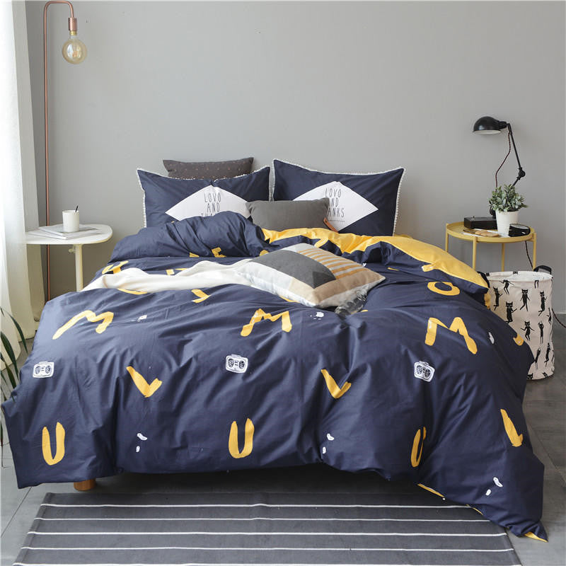 HKM-173011 100% Cotton Reactive Print Bedding Set - Available in Multiple Sizes