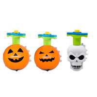 HKM-173267 Halloween Spinning Top Toy Set with Light and Music - 12 Assorted Rotating Toys for Kids
