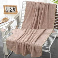 HKM-173267 Thick Coral Fleece Bath Towel 70x140 cm - Soft, Absorbent, Ideal for Drying Hair