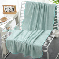 HKM-173267 Thick Coral Fleece Bath Towel 70x140 cm - Soft, Absorbent, Ideal for Drying Hair