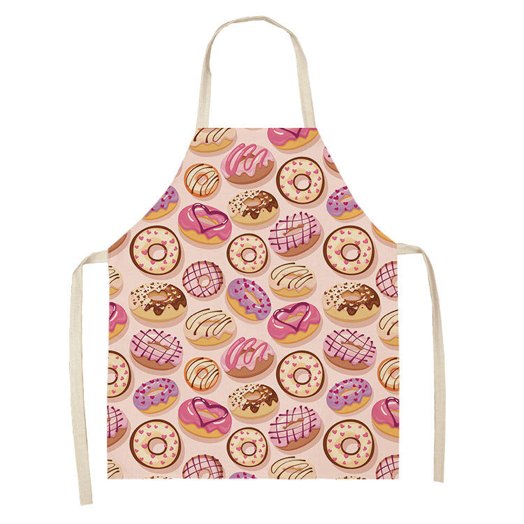 HKM-173523 Creative Ice Cream Printed Oil and Stain Proof Apron - Modern Linen Design