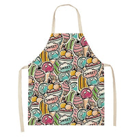 HKM-173523 Creative Ice Cream Printed Oil and Stain Proof Apron - Modern Linen Design