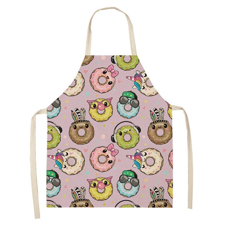 HKM-173523 Creative Ice Cream Printed Oil and Stain Proof Apron - Modern Linen Design