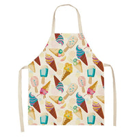 HKM-173523 Creative Ice Cream Printed Oil and Stain Proof Apron - Modern Linen Design