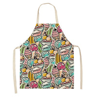 HKM-173523 Creative Ice Cream Printed Oil and Stain Proof Apron - Modern Linen Design