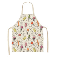 HKM-173523 Creative Ice Cream Printed Oil and Stain Proof Apron - Modern Linen Design