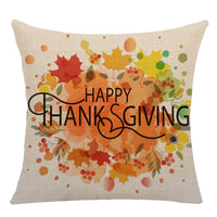HKM-173523 Maple Leaf Pattern Linen Throw Pillow Cushion Cover
