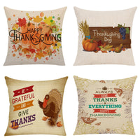 HKM-173523 Maple Leaf Pattern Linen Throw Pillow Cushion Cover