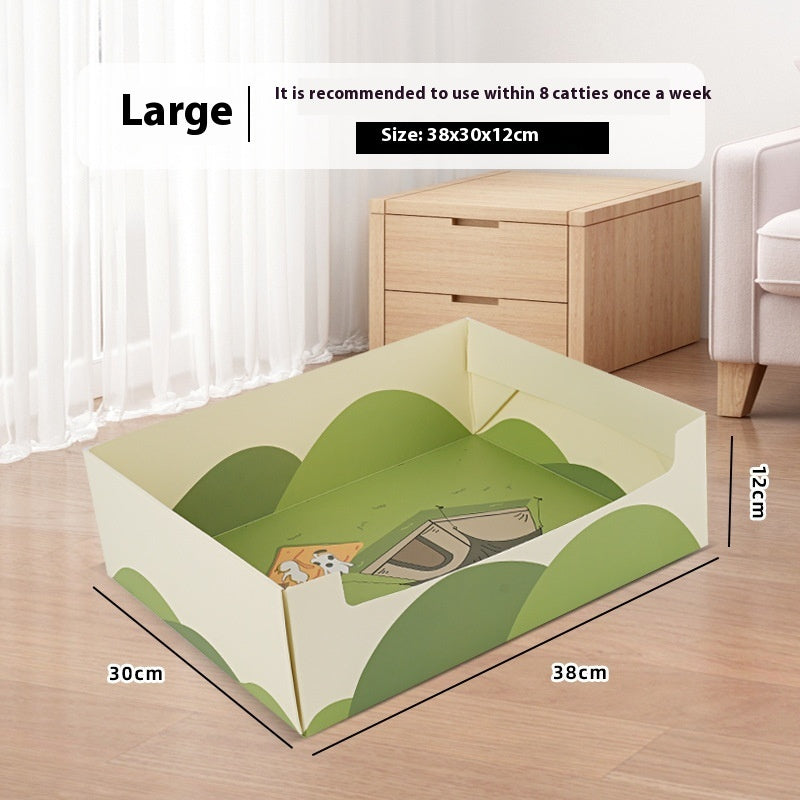 HKM-173523 Portable Folding Semi-Open Disposable Cat Litter Box - Various Sizes Available