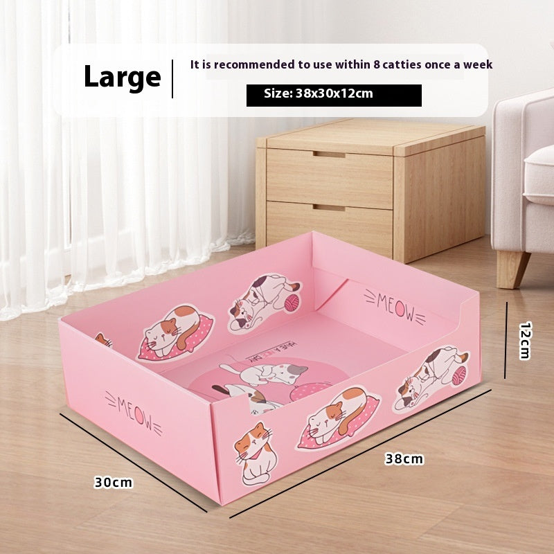 HKM-173523 Portable Folding Semi-Open Disposable Cat Litter Box - Various Sizes Available