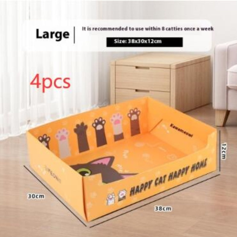 HKM-173523 Portable Folding Semi-Open Disposable Cat Litter Box - Various Sizes Available