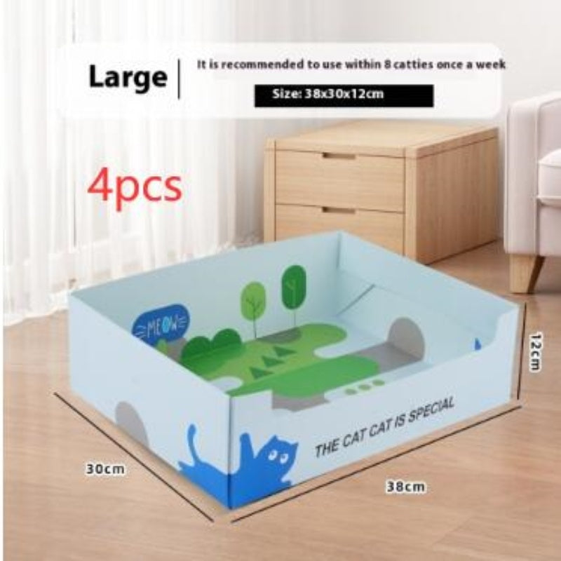HKM-173523 Portable Folding Semi-Open Disposable Cat Litter Box - Various Sizes Available