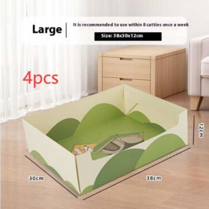 HKM-173523 Portable Folding Semi-Open Disposable Cat Litter Box - Various Sizes Available