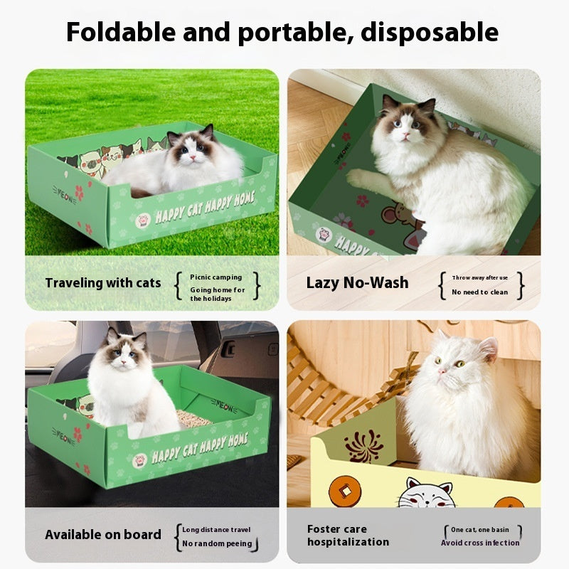 HKM-173523 Portable Folding Semi-Open Disposable Cat Litter Box - Various Sizes Available