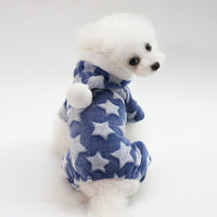 HKM-173651 Cozy Four-Legged Star-Printed Dog Sweater with Hood for Small to Medium Pets