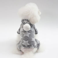 HKM-173651 Cozy Four-Legged Star-Printed Dog Sweater with Hood for Small to Medium Pets