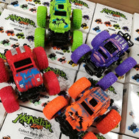 HKM-173651 Inertia Pull Back 360 Flipping Monster Truck Toy for Kids - Friction Powered SUV Style