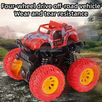 HKM-173651 Inertia Pull Back 360 Flipping Monster Truck Toy for Kids - Friction Powered SUV Style