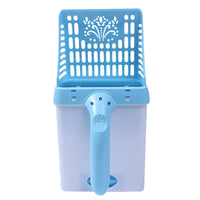 HKM-173715 Detachable Plastic Pet Toilet Scoop with Bucket - Available in Pink, Blue, Green, and Gray