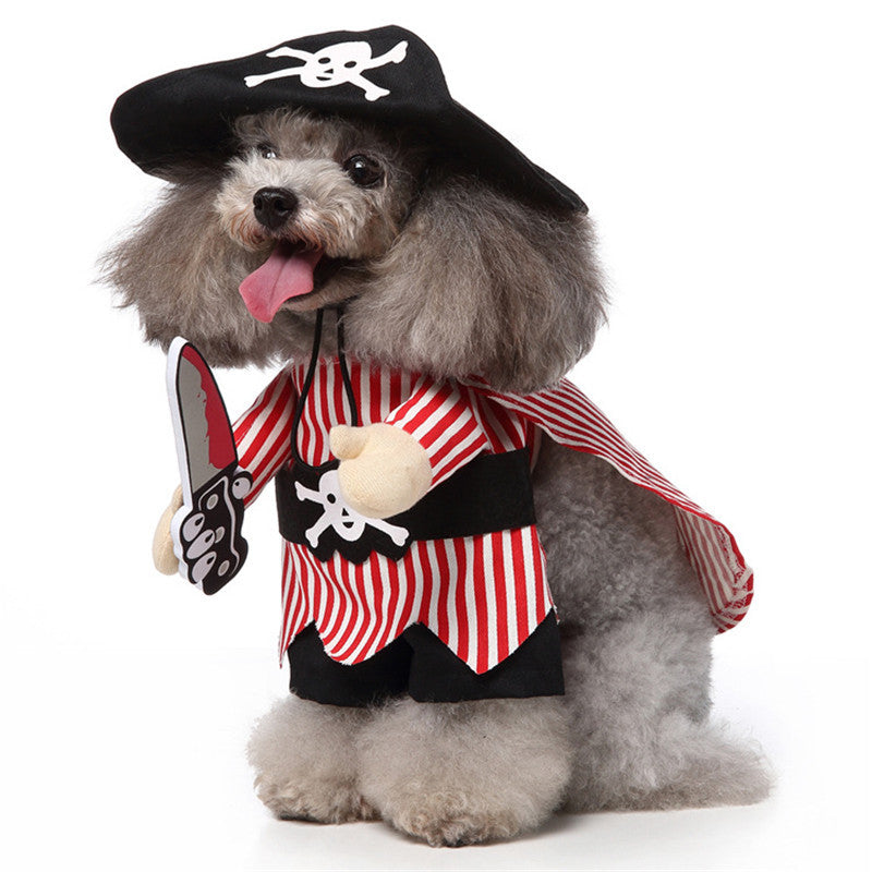 HKM-173715 Funny Upright Dog Clothes for Pets - Polyester Cosplay Apparel in Sizes S to XL