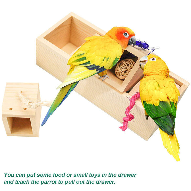 HKM-173779 Wooden Bird Puzzle Training Toy Set for Pets - 3-Piece, 6-Piece, and 8-Piece Options