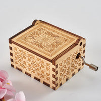 HKM-173843 Classic Hand Crank Wooden Music Box - Eco-friendly Antique Design for Unisex Gifts