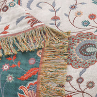 HKM-173843 Universal Cotton Sofa Towel Cover Blanket in Cashew and Neptune - Multiple Sizes Available