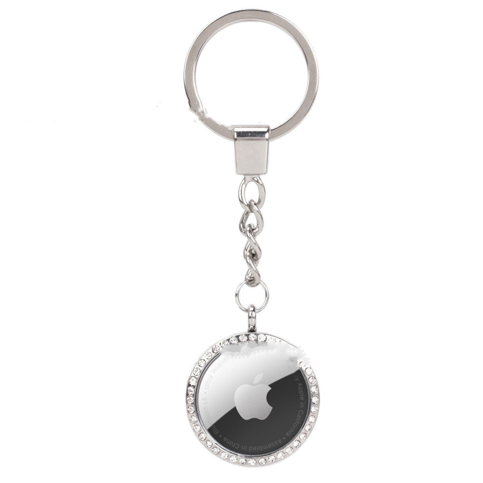HKM-173907 Luxury Metal Anti-Lost Tracker Protective Cover with Rhinestones, Flip Style