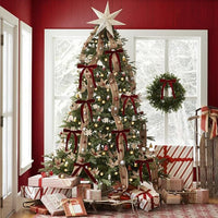 HKM-173971 Elegant Velvet Christmas Tree Pendant Door Hanging Decoration with Red and Wine Red Options