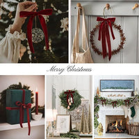 HKM-173971 Elegant Velvet Christmas Tree Pendant Door Hanging Decoration with Red and Wine Red Options