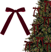 HKM-173971 Elegant Velvet Christmas Tree Pendant Door Hanging Decoration with Red and Wine Red Options