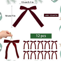 HKM-173971 Elegant Velvet Christmas Tree Pendant Door Hanging Decoration with Red and Wine Red Options