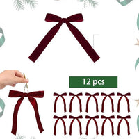 HKM-173971 Elegant Velvet Christmas Tree Pendant Door Hanging Decoration with Red and Wine Red Options