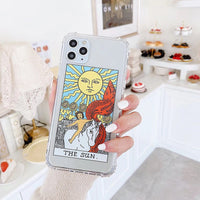 HKM-174099 Creative Mythology Cartoon Phone Case - Sun and Moon Graffiti Silicone Back Cover