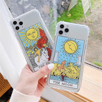 HKM-174099 Creative Mythology Cartoon Phone Case - Sun and Moon Graffiti Silicone Back Cover