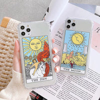 HKM-174099 Creative Mythology Cartoon Phone Case - Sun and Moon Graffiti Silicone Back Cover