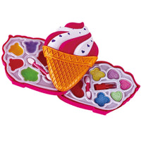 HKM-174099 Girls' Makeup Play Set with Eco-Friendly Lipstick, Blush, and Eyeshadow in Cute Donut and Ice Cream Designs
