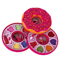 HKM-174099 Girls' Makeup Play Set with Eco-Friendly Lipstick, Blush, and Eyeshadow in Cute Donut and Ice Cream Designs