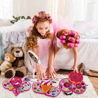 HKM-174099 Girls' Makeup Play Set with Eco-Friendly Lipstick, Blush, and Eyeshadow in Cute Donut and Ice Cream Designs