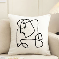 HKM-174227 Abstract Embroidery Plush Sofa Pillowcase for Light Luxury Living Room Decor