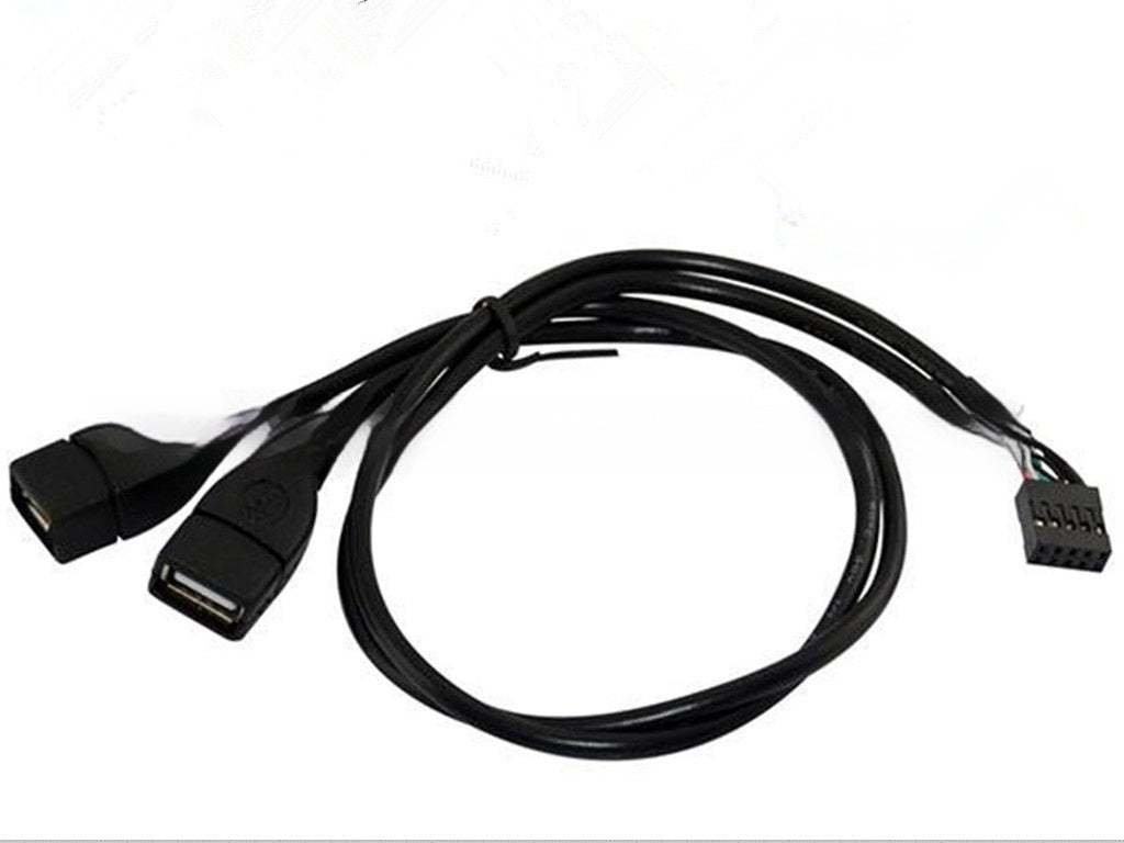 HKM-174227 USB Dual AM-Head Data Cable, 2x5pin Female DuPont, 45CM Length, High-Speed Signal Transmission