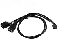 HKM-174227 USB Dual AM-Head Data Cable, 2x5pin Female DuPont, 45CM Length, High-Speed Signal Transmission